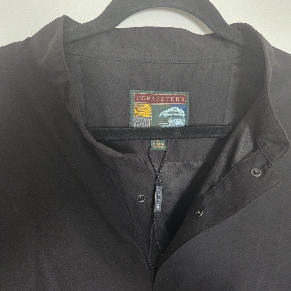 Men's Vintage Jacket Windbreaker Medium Forrester's brand pullover Color Black - Picture 4 of 8